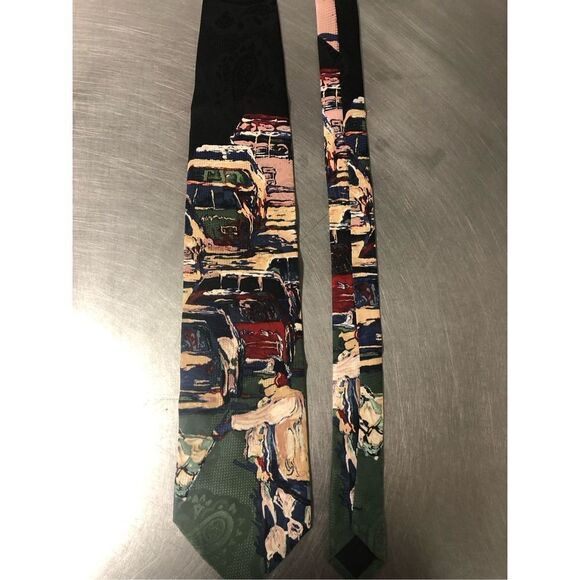 Richard Wallich Men’s Silk Racing Racecars Designer Dress Tie - Picture 1 of 11
